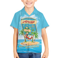 Aloha Hawaii Family Matching Off The Shoulder Long Sleeve Dress and Hawaiian Shirt Funny Macaw Parrot Tropical Vibe