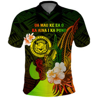 Personalised Hawaii State Motto Polo Shirt Hawaiian Tribal Reggae Hammerhead Shark LT05 Reggae - Polynesian Pride