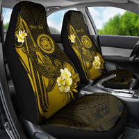 Personalised Hawaii State Motto Car Seat Cover Hawaiian Tribal Gold Hammerhead Shark LT05 - Polynesian Pride