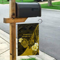 Hawaii State Motto Garden Flag Hawaiian Tribal Gold Hammerhead Shark LT05 - Polynesian Pride