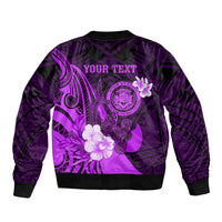 Personalised Hawaii State Motto Bomber Jacket Hawaiian Tribal Purple Hammerhead Shark LT05 - Polynesian Pride
