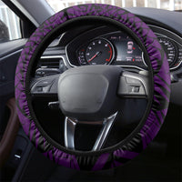 Hawaii State Motto Steering Wheel Cover Hawaiian Tribal Purple Hammerhead Shark LT05 - Polynesian Pride