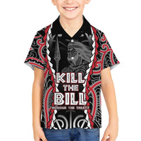 Aotearoa Waitangi Day Family Matching Short Sleeve Bodycon Dress and Hawaiian Shirt Maori Warrior Tribal Tattoo LT05 Son's Shirt Black - Polynesian Pride