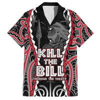 Aotearoa Waitangi Day Family Matching Tank Maxi Dress and Hawaiian Shirt Maori Warrior Tribal Tattoo LT05 Dad's Shirt - Short Sleeve Black - Polynesian Pride