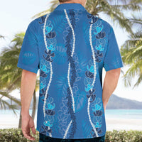Hawaii Maile Lei Hawaiian Shirt With Blue Monstera Pattern