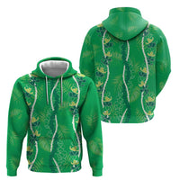 Hawaii Maile Lei Zip Hoodie With Green Monstera Pattern LT05 - Polynesian Pride