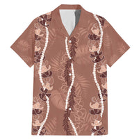 Hawaii Maile Lei Family Matching Mermaid Dress and Hawaiian Shirt With Brown Monstera Pattern