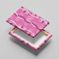 Hawaii Maile Lei Canvas Wall Art With Pink Monstera Pattern