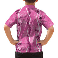 Hawaii Maile Lei Family Matching Summer Maxi Dress and Hawaiian Shirt With Pink Monstera Pattern
