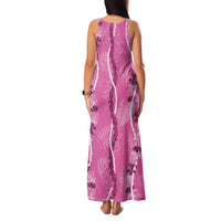 Hawaii Maile Lei Family Matching Tank Maxi Dress and Hawaiian Shirt With Pink Monstera Pattern