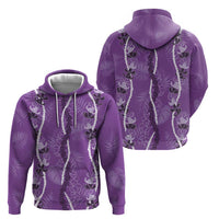 Hawaii Maile Lei Zip Hoodie With Violet Monstera Pattern LT05 - Polynesian Pride