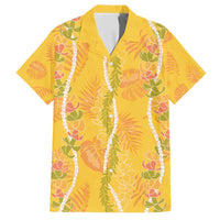Hawaii Maile Lei Hawaiian Shirt With Yellow Monstera Pattern