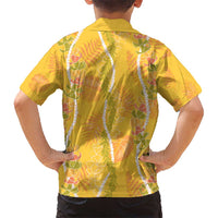 Hawaii Maile Lei Hawaiian Shirt With Yellow Monstera Pattern