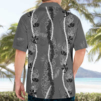 Hawaii Maile Lei Hawaiian Shirt With Gray Monstera Pattern