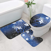 Polynesia Hammerhead Shark Bathroom Set Blue Tribal Pattern With Plumeria LT05 - Polynesian Pride