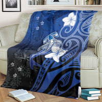 Polynesia Hammerhead Shark Blanket Blue Tribal Pattern With Plumeria LT05 - Polynesian Pride