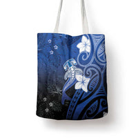Polynesia Hammerhead Shark Tote Bag Blue Tribal Pattern With Plumeria LT05 - Polynesian Pride