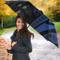 Polynesia Hammerhead Shark Umbrella Blue Tribal Pattern With Plumeria LT05 - Polynesian Pride