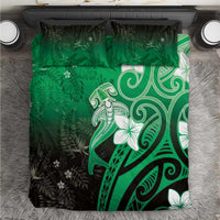Polynesia Hammerhead Shark Bedding Set Green Tribal Pattern With Plumeria LT05 Green - Polynesian Pride