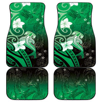 Polynesia Hammerhead Shark Car Mats Green Tribal Pattern With Plumeria LT05 - Polynesian Pride