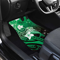 Polynesia Hammerhead Shark Car Mats Green Tribal Pattern With Plumeria LT05 - Polynesian Pride