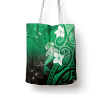 Polynesia Hammerhead Shark Tote Bag Green Tribal Pattern With Plumeria LT05 - Polynesian Pride