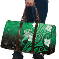 Polynesia Hammerhead Shark Travel Bag Green Tribal Pattern With Plumeria LT05 - Polynesian Pride