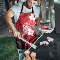 Polynesia Hammerhead Shark Apron Red Tribal Pattern With Plumeria LT05 - Polynesian Pride