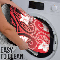 Polynesia Hammerhead Shark Bathroom Set Red Tribal Pattern With Plumeria LT05 - Polynesian Pride