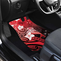 Polynesia Hammerhead Shark Car Mats Red Tribal Pattern With Plumeria LT05 - Polynesian Pride