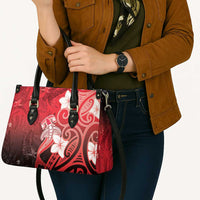 Polynesia Hammerhead Shark Leather Bag Red Tribal Pattern With Plumeria LT05 - Polynesian Pride