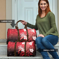 Polynesia Hammerhead Shark Travel Bag Red Tribal Pattern With Plumeria LT05 - Polynesian Pride