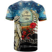 Kei Wareware Tatou New Zealand ANZAC Day T Shirt Starry Night Inspo Style LT05 - Polynesian Pride