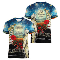 Kei Wareware Tatou New Zealand ANZAC Day Women V Neck T Shirt Starry Night Inspo Style LT05 - Polynesian Pride
