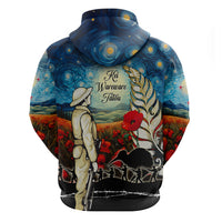 Kei Wareware Tatou New Zealand ANZAC Day Zip Hoodie Starry Night Inspo Style LT05 - Polynesian Pride