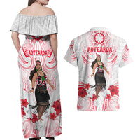 New Zealand Women's Day Couples Matching Off Shoulder Maxi Dress and Hawaiian Shirt Maori Wahine Polynesian Pattern LT05 - Polynesian Pride