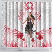 New Zealand Women's Day Shower Curtain Maori Wahine Polynesian Pattern