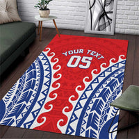 Custom Tuamotu Archipelago Area Rug Polynesian Tribal Tattoo