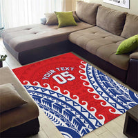 Custom Tuamotu Archipelago Area Rug Polynesian Tribal Tattoo