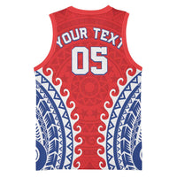 Custom Tuamotu Archipelago Basketball Jersey Polynesian Tribal Tattoo