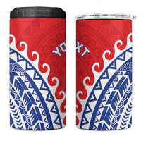 Custom Tuamotu Archipelago 4 in 1 Can Cooler Tumbler Polynesian Tribal Tattoo