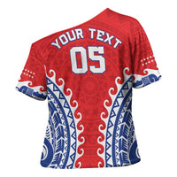 Custom Tuamotu Archipelago Cross Shoulder Shirt Polynesian Tribal Tattoo