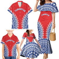 Custom Tuamotu Archipelago Family Matching Mermaid Dress and Hawaiian Shirt Polynesian Tribal Tattoo