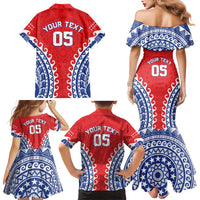 Custom Tuamotu Archipelago Family Matching Mermaid Dress and Hawaiian Shirt Polynesian Tribal Tattoo