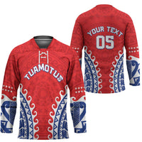 Custom Tuamotu Archipelago Hockey Jersey Polynesian Tribal Tattoo