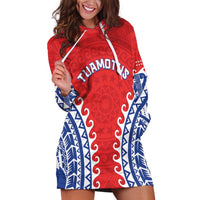 Custom Tuamotu Archipelago Hoodie Dress Polynesian Tribal Tattoo