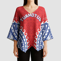 Custom Tuamotu Archipelago Kimono Sleeve Blouse Polynesian Tribal Tattoo