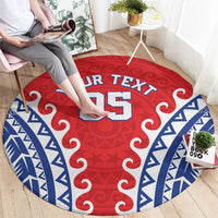Custom Tuamotu Archipelago Round Carpet Polynesian Tribal Tattoo