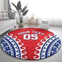 Custom Tuamotu Archipelago Round Carpet Polynesian Tribal Tattoo