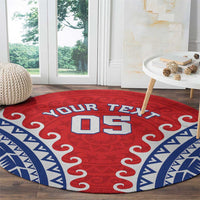Custom Tuamotu Archipelago Round Carpet Polynesian Tribal Tattoo